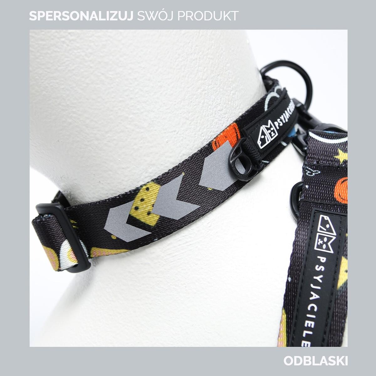 Obroża półzaciskowa dla psa lub kota "Psygarnij kropka" - Szerokość taśmy: 38mm, Rozmiar: S