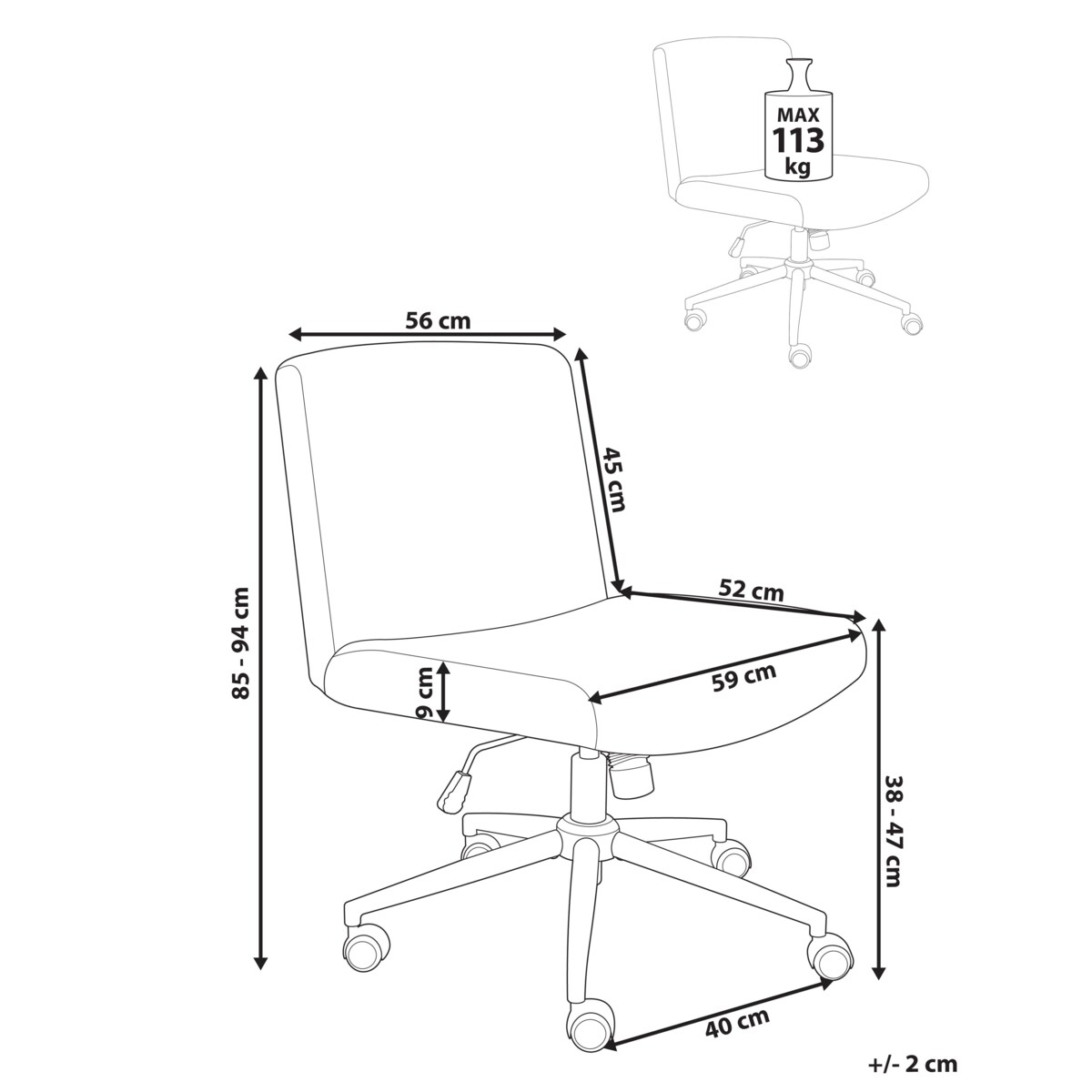 Krzesło obrotowe GEDDES Sztruks Zielony