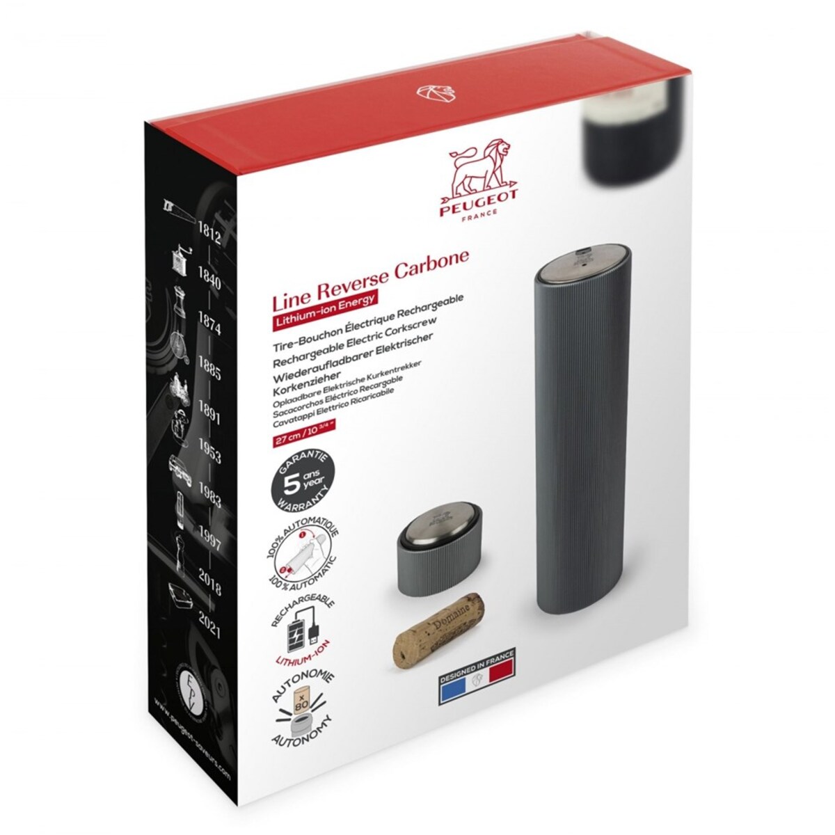 line Reverse Carbone Korkociąg Otwieracz DO Wina Elektryczny Aluminiowy