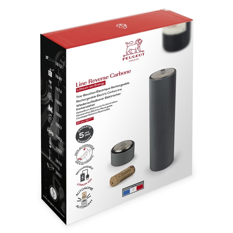 line Reverse Carbone Korkociąg Otwieracz DO Wina Elektryczny Aluminiowy