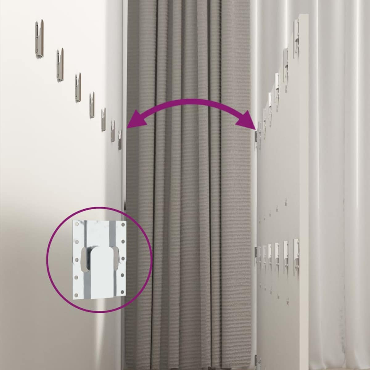 vidaXL Zagłówek łóżka, ścienny, biały, 240x1,5x80 cm