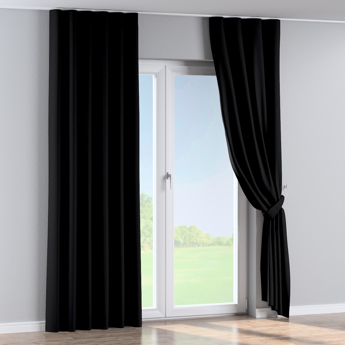 Zasłona na taśmie wave 130x245 czarny