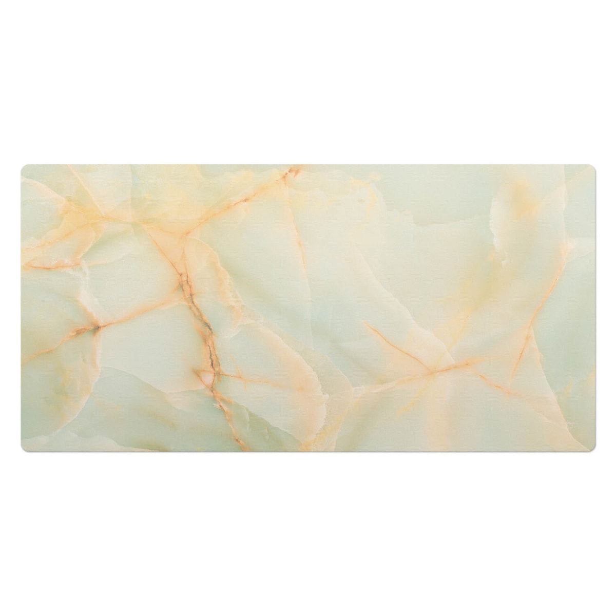 Kremowa mata na biurko Marmurowe żyłki, 120x60 cm