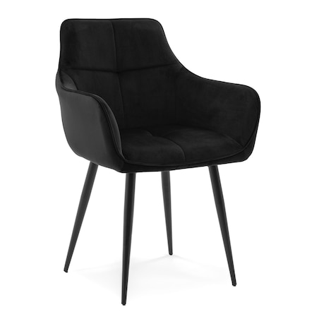 Krzesło tapicerowane welurowe QUATTRO velvet aksamit czarny