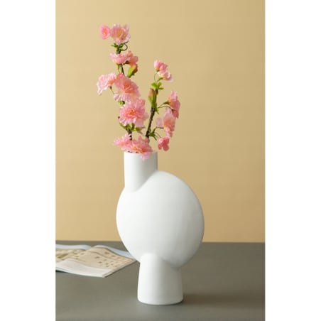 WAZON DAYA betonowy designerski BIAŁY wys. 26cm