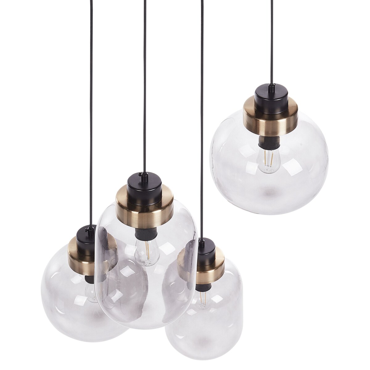 Lampa wisząca szklana 4-punktowa jasnoszara ZAYANDE