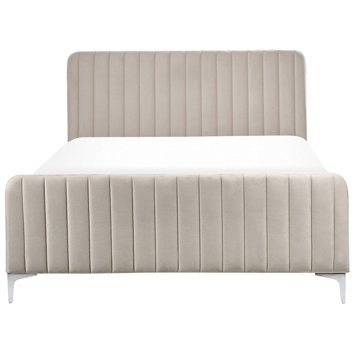 Łóżko welurowe 140 x 200 cm szare LUNAN