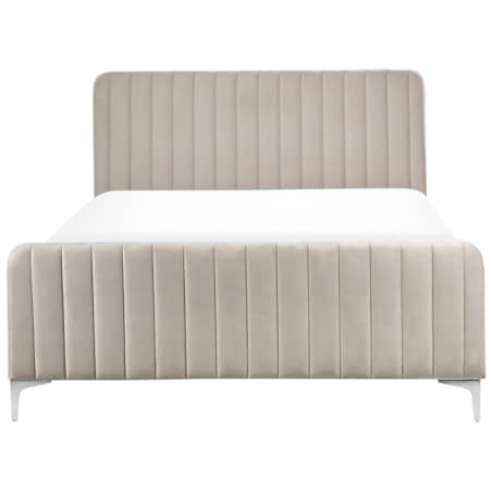 Łóżko welurowe 140 x 200 cm szare LUNAN