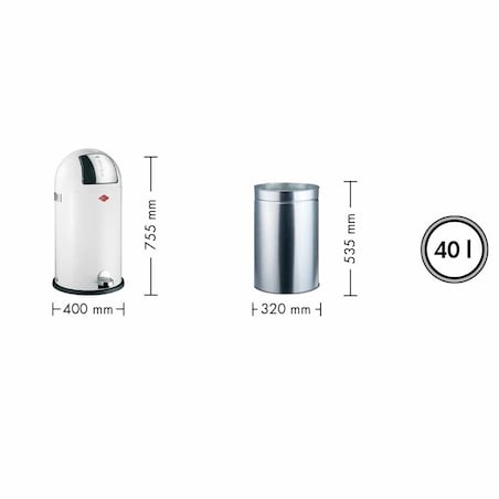 Kosz na śmieci 40l KickBoy czarny WESCO