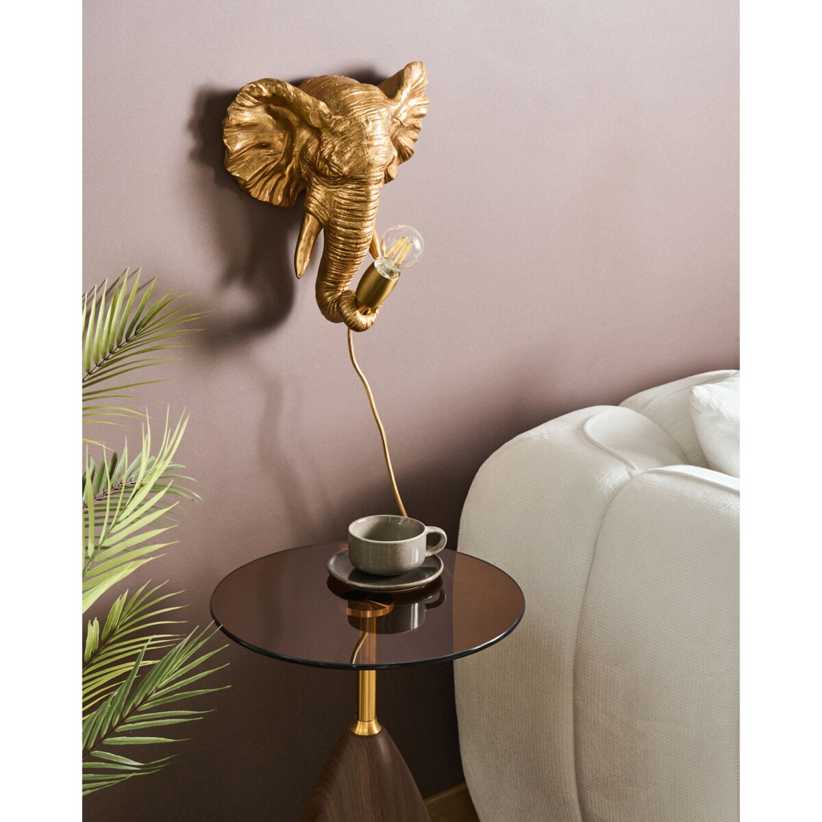 Lampa ścienna Słoń ELEPHANTI Złoty