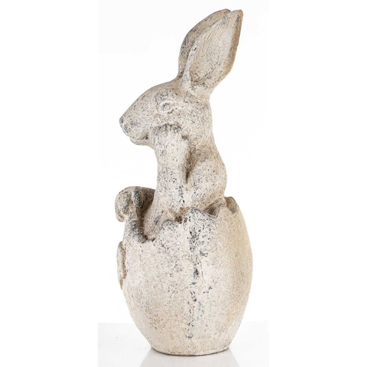 Dekoracja - królik siedzący w skorupce jajka 51x19x20 cm SZAREK -2