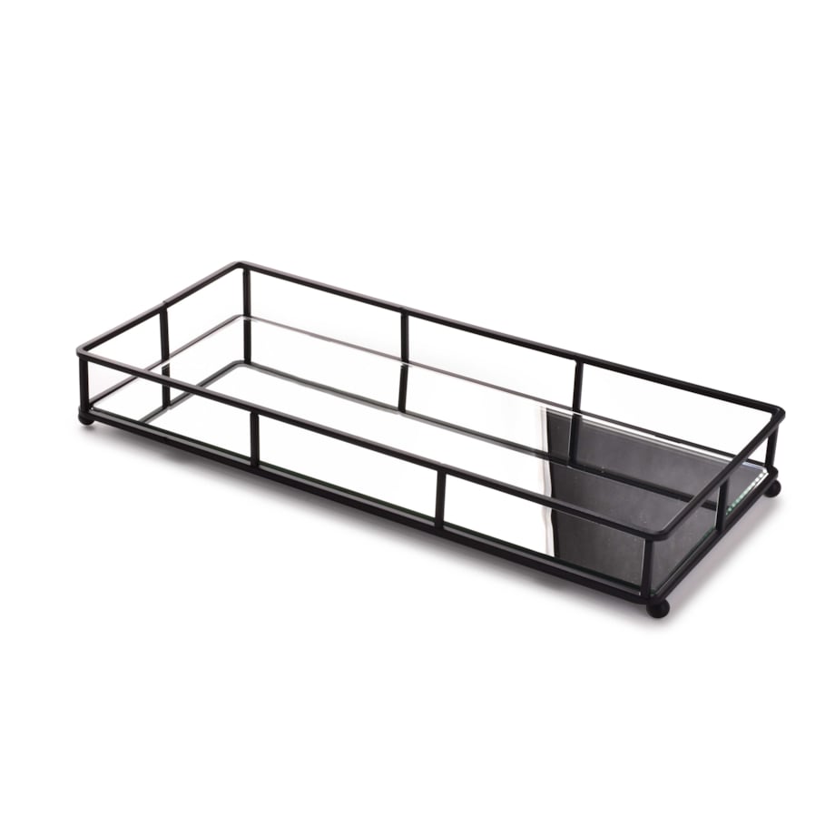 CEDRIC Podstawka taca 36X16xh5cm czarnaz lustrem