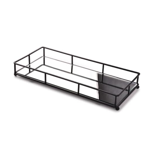 CEDRIC Podstawka taca 36X16xh5cm czarnaz lustrem