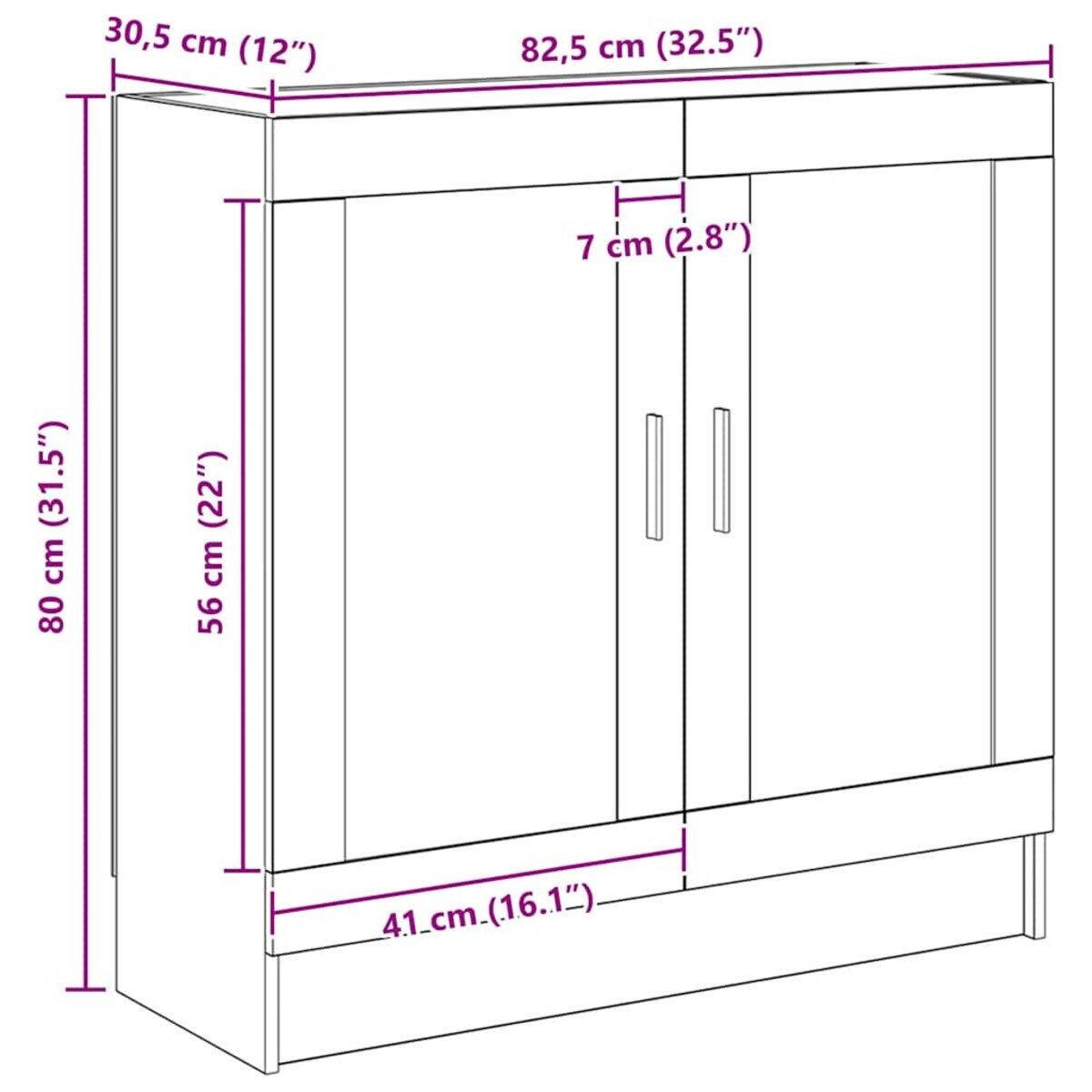 vidaXL Szafka na książki, dąb artisan, 82,5x30,5x80 cm