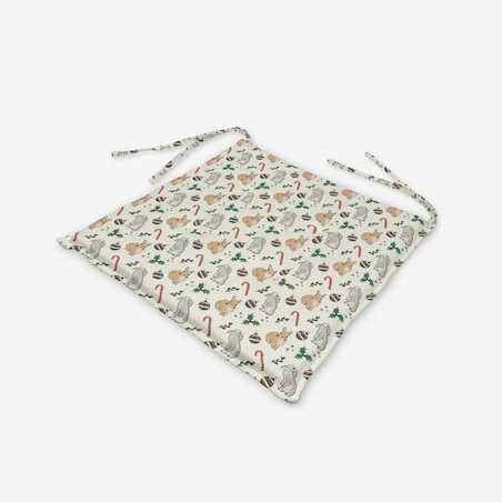 Poduszka świąteczna na krzesło - Akwarelowe króliczki świąteczne