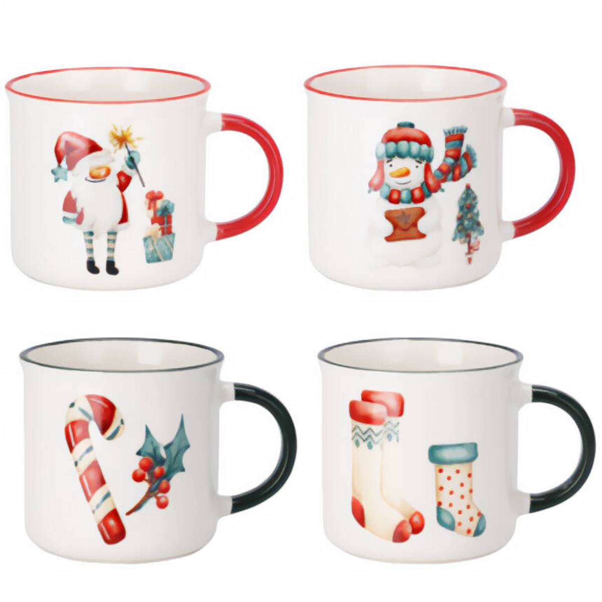 Zestaw kubków z porcelany 200 ml, 4 szt.