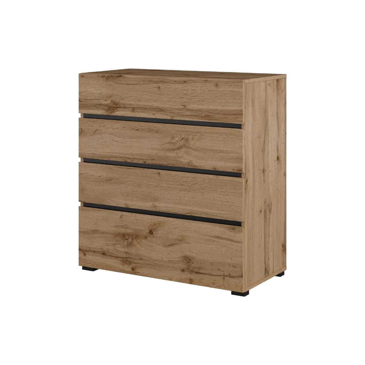 Komoda CROSS 4S 80cm dąb wotan/czarna