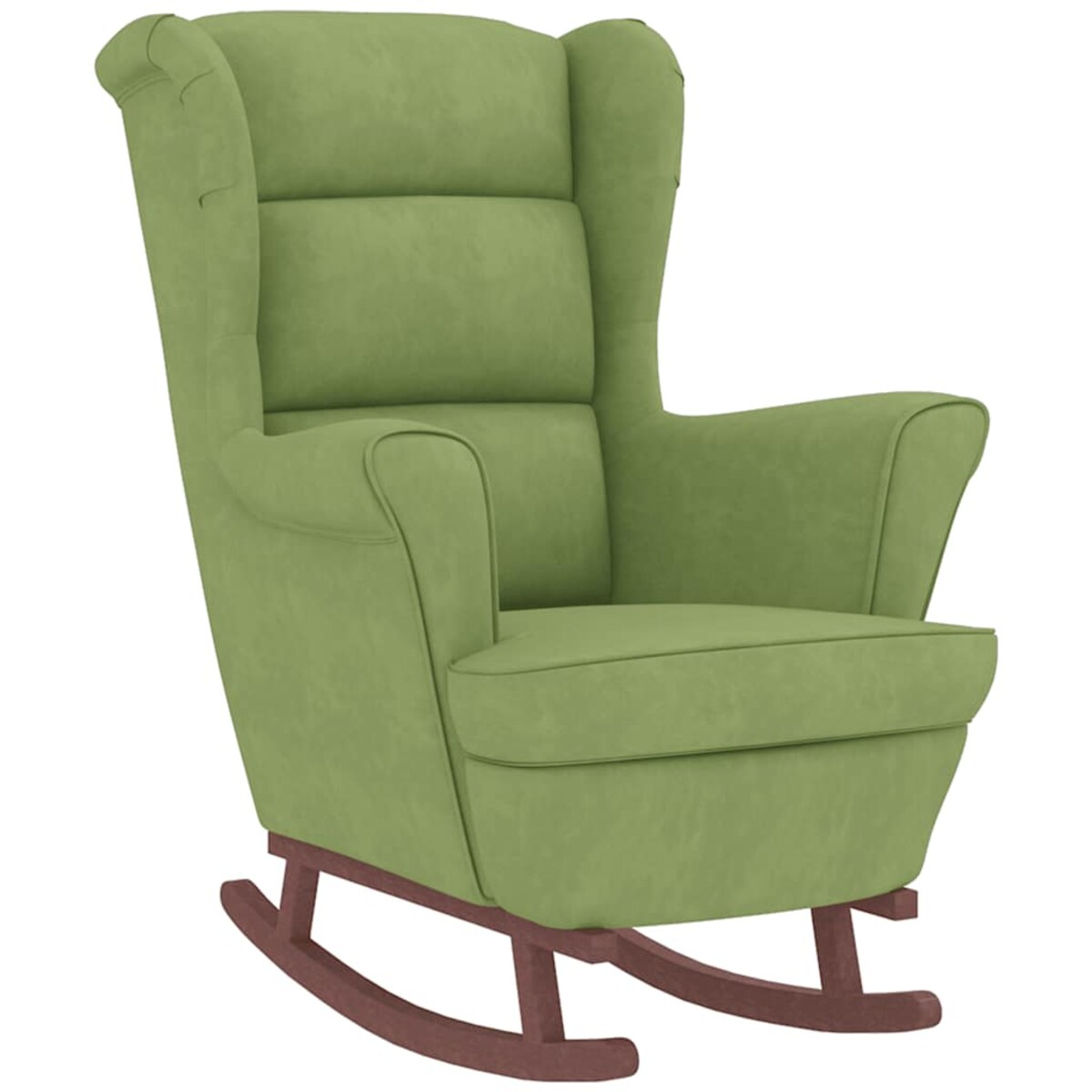 vidaXL Fotel bujany z uszak, jasnozielony aksamit i lite drewno