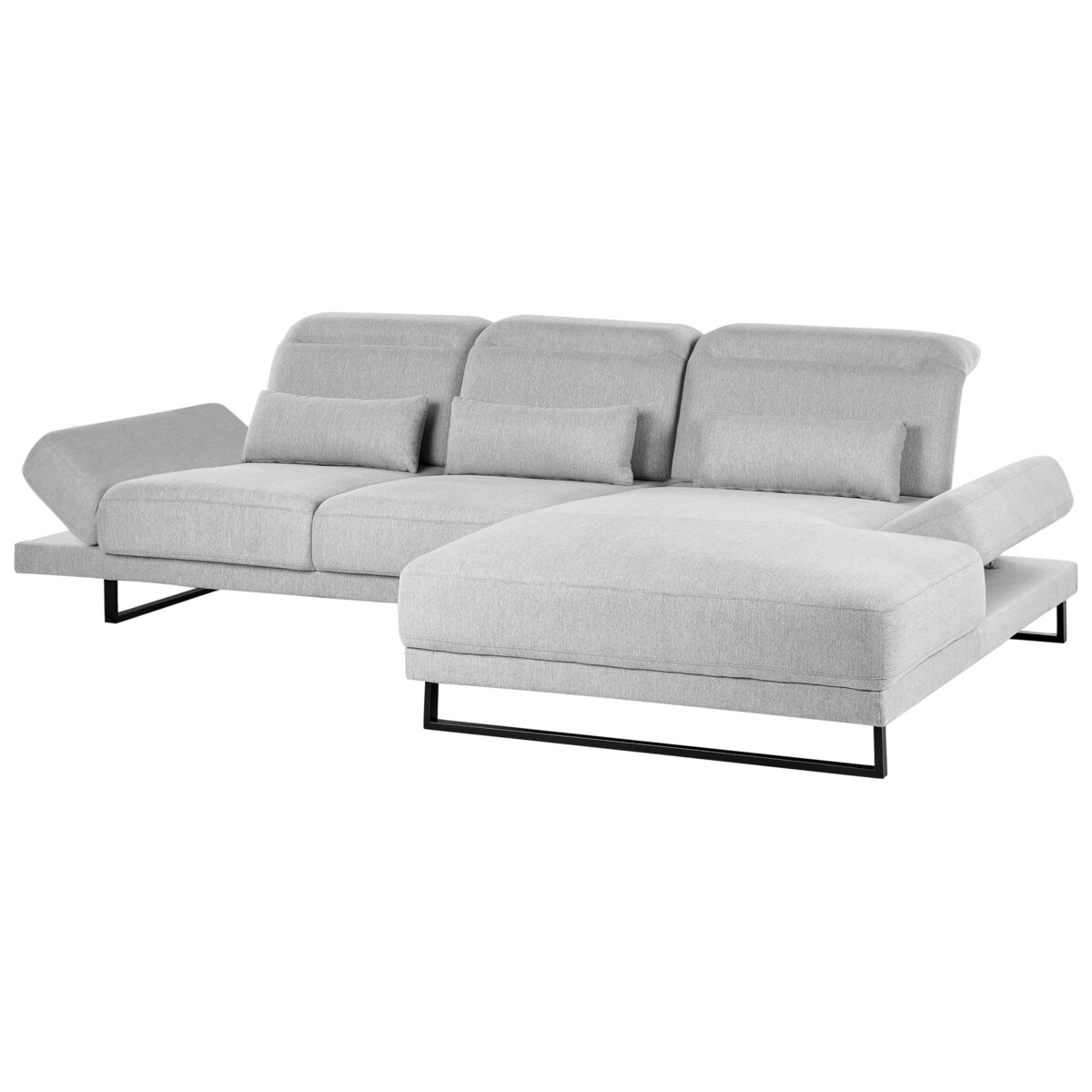 Narożnik IKAST Jasnoszary dla 4 osób Lewostronny