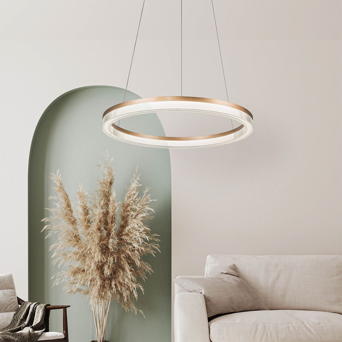 Lampa sufitowa wisząca Light Prestige Midway złoty LED CCT 3000K/4000K/6000K (regulowana) 1 szt.