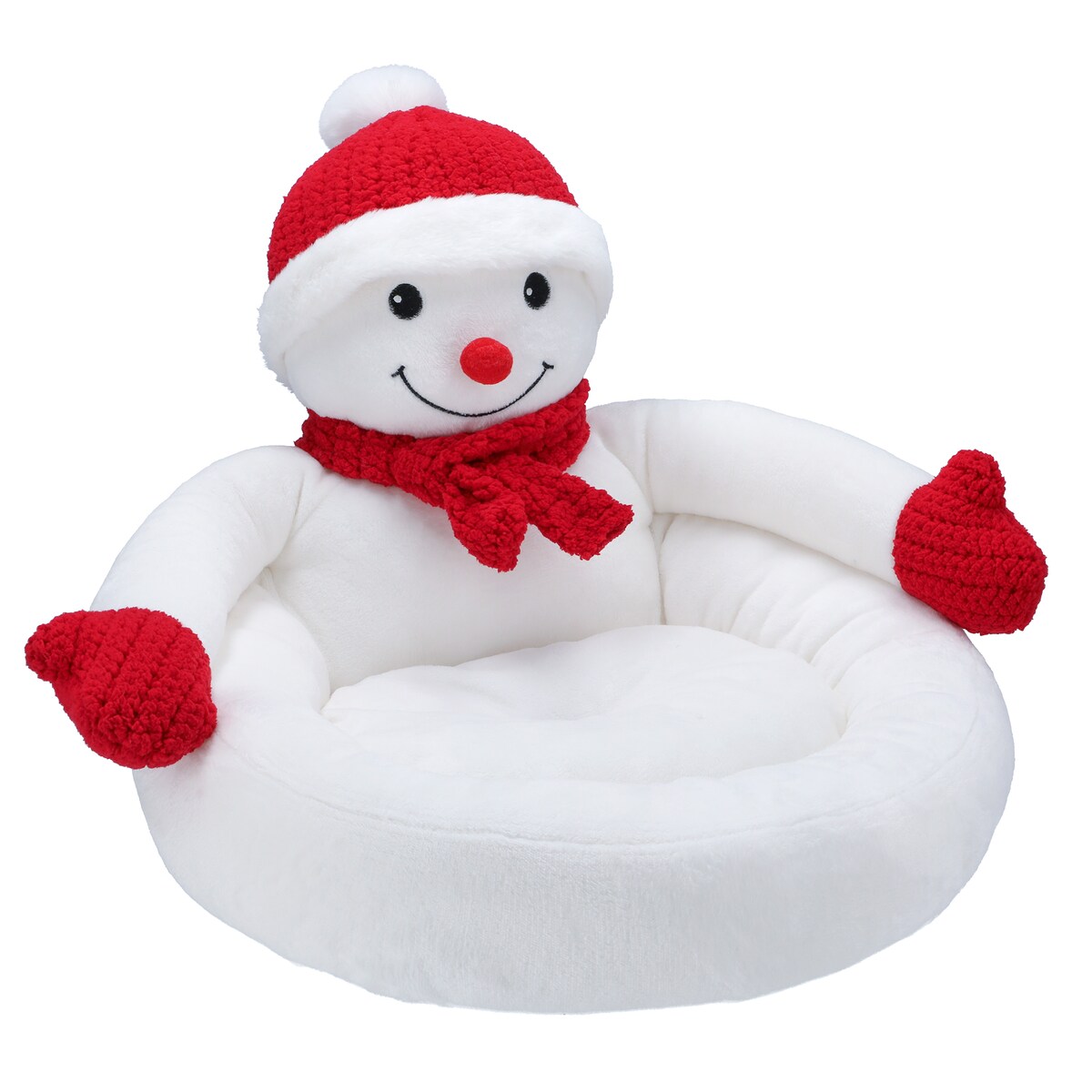 Legowisko Dla Psa Kota Zwierzę Świąteczne Miękkie Poduszka Bałwan 50X50