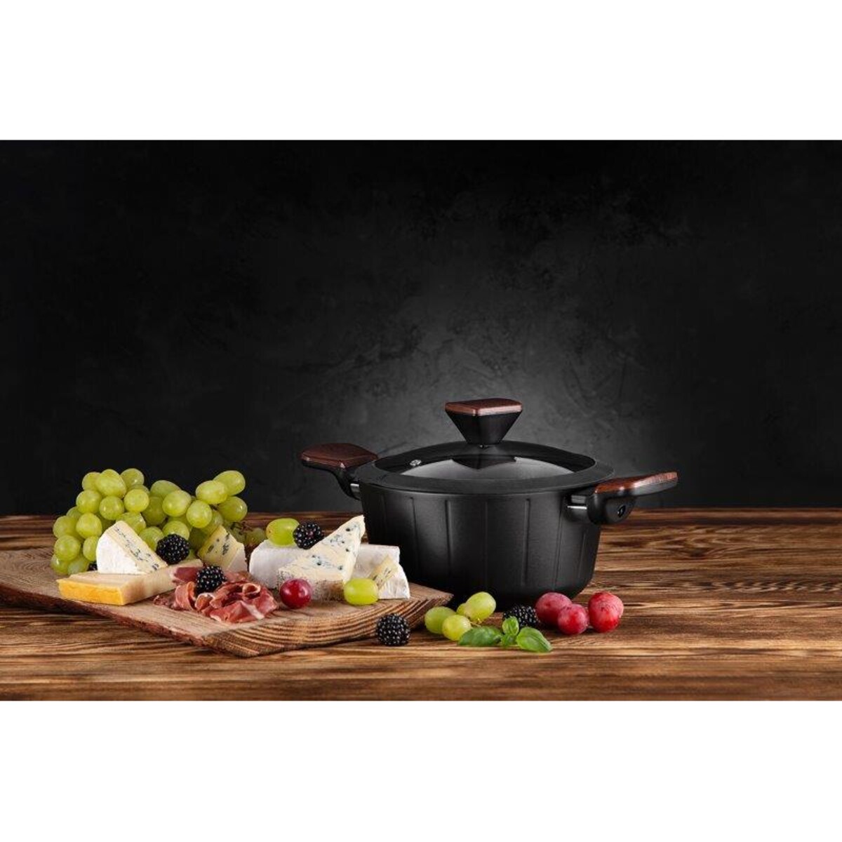 GARNEK TRADYCYJNY 6,5 L 28cm DUŻY czarny do gotowania zupy obiad kuchenny