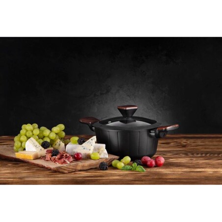 GARNEK TRADYCYJNY 6,5 L 28cm DUŻY czarny do gotowania zupy obiad kuchenny
