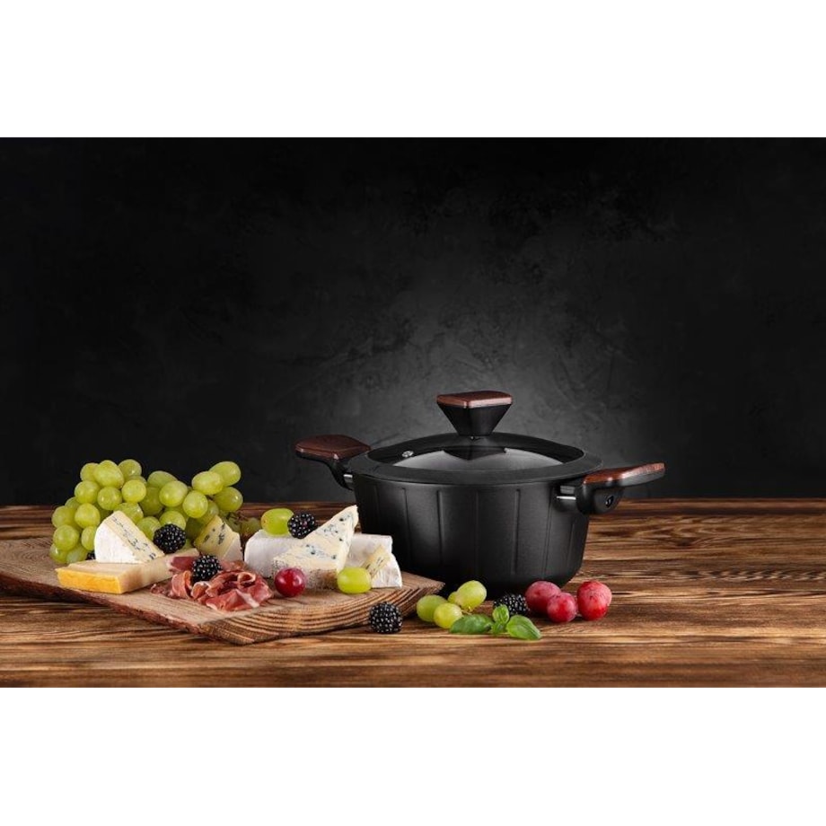 GARNEK TRADYCYJNY 6,5 L 28cm DUŻY czarny do gotowania zupy obiad kuchenny