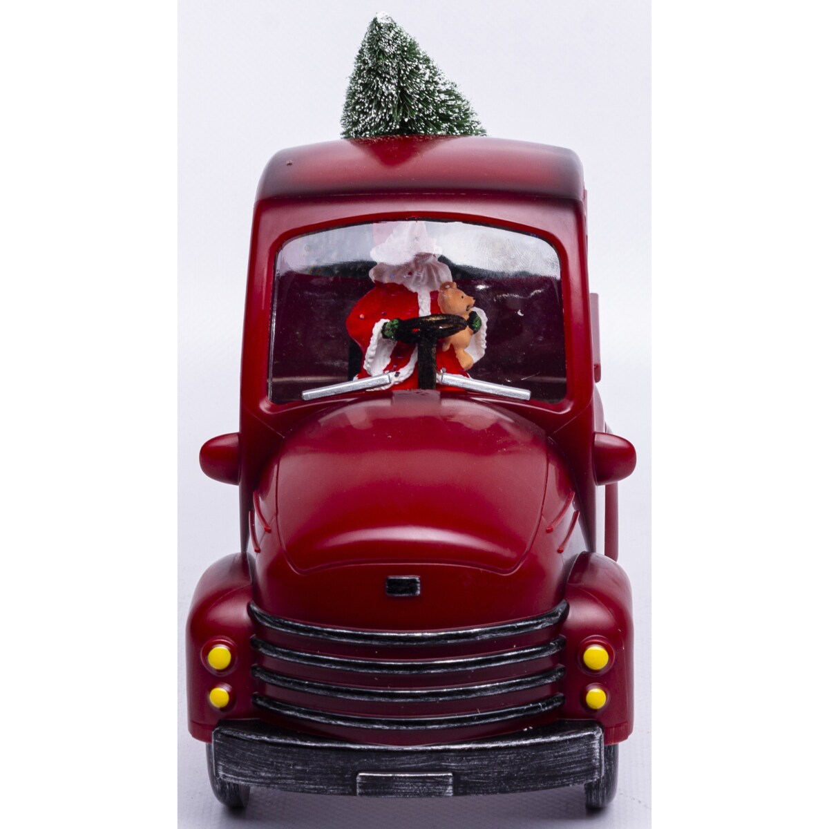 Dekoracja - ciężarówka z choinką LED 18x24x10 cm