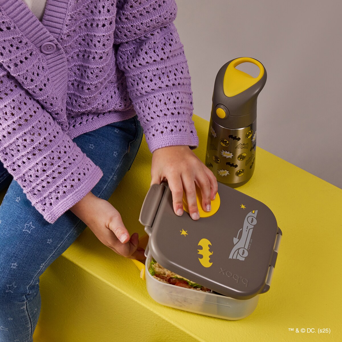 Batman Mini lunchbox dla dzieci do szkoły - szczelna śniadaniówka z przegródkami b.box