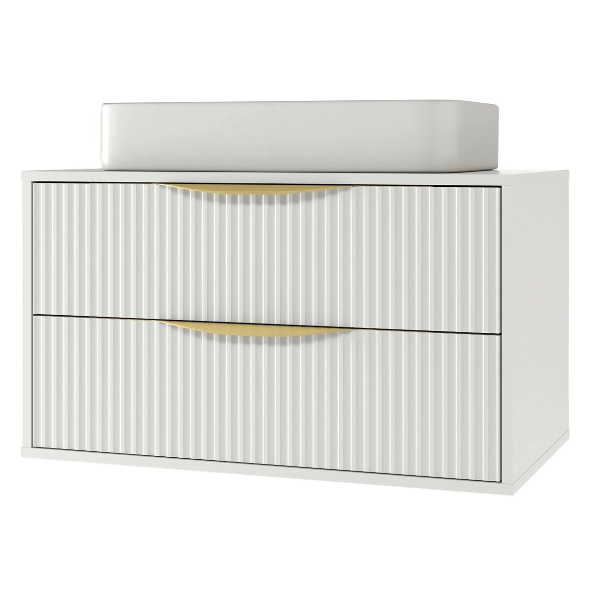 Komoda szafka łazienkowa ryflowana biała Avola