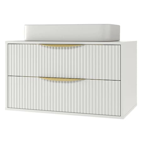 Komoda szafka łazienkowa ryflowana biała Avola