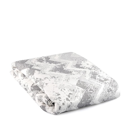 Narzuta na łóżko 200x240 szara białe zygzaki