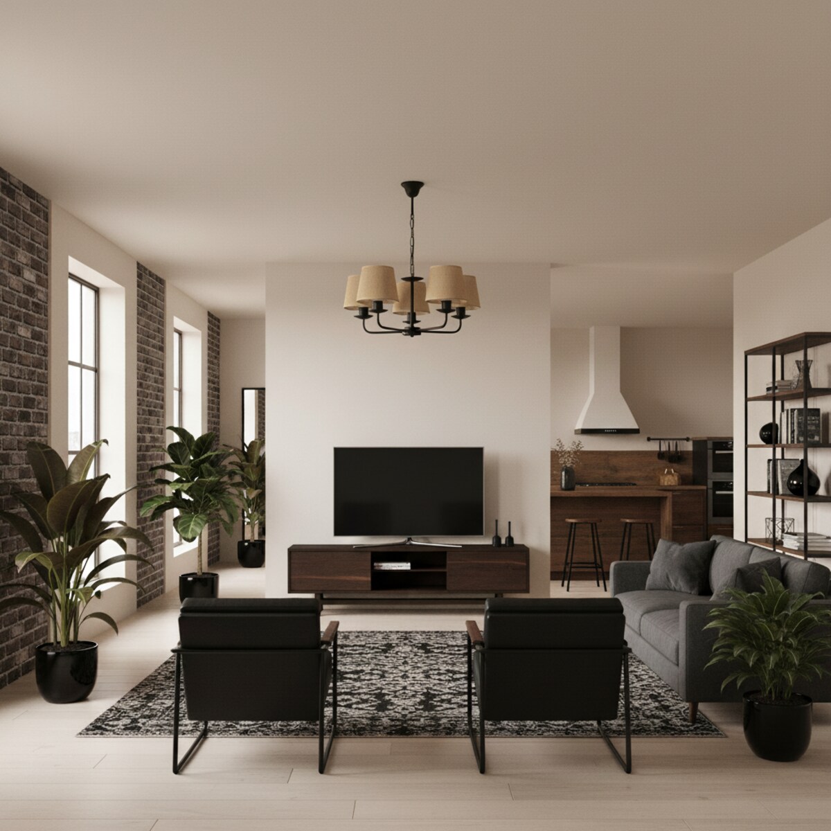 lampa wisząca boho 5 punktowa czarna edylit abażury z juty