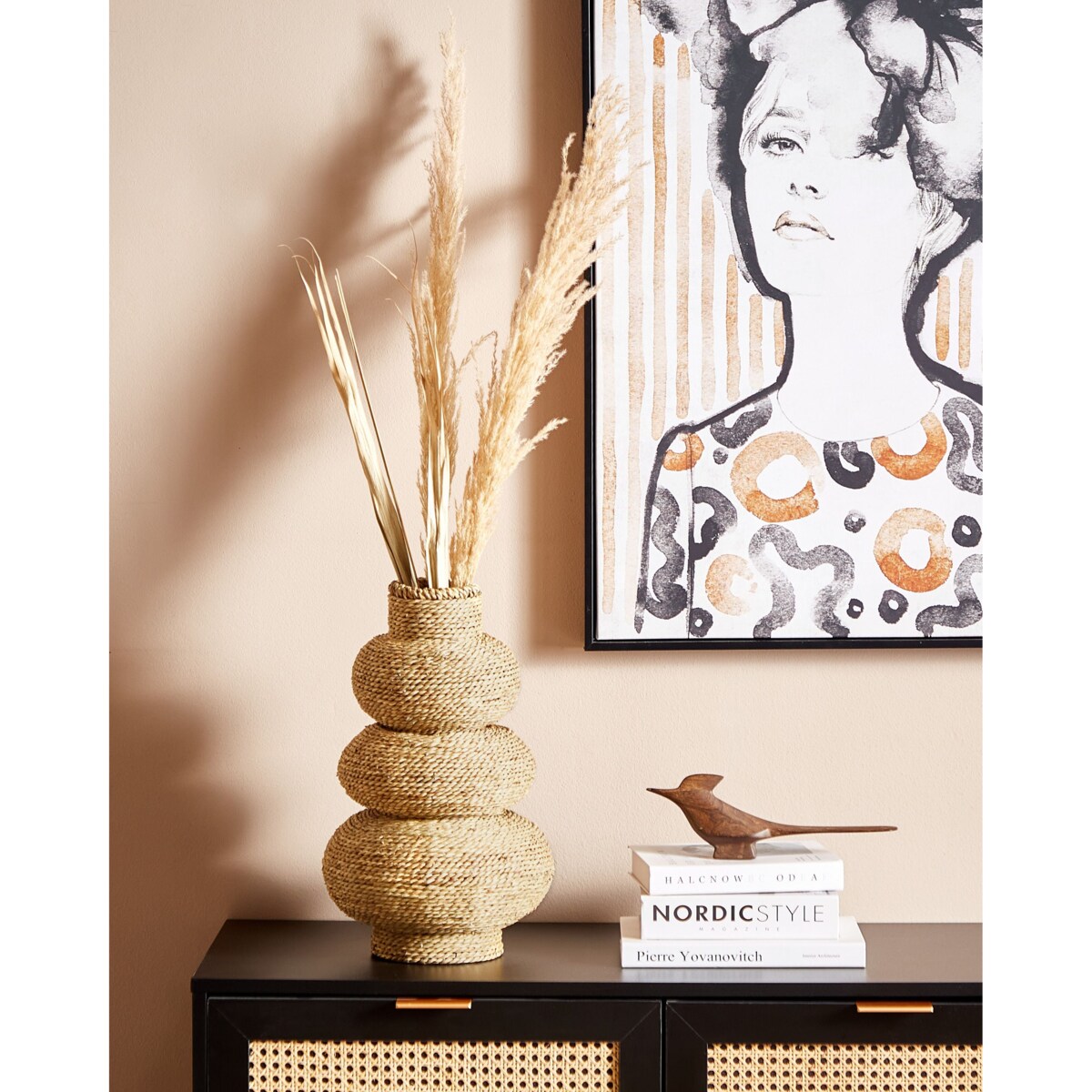 Wazon dekoracyjny MARANG Trawa morska 41 cm Naturalny