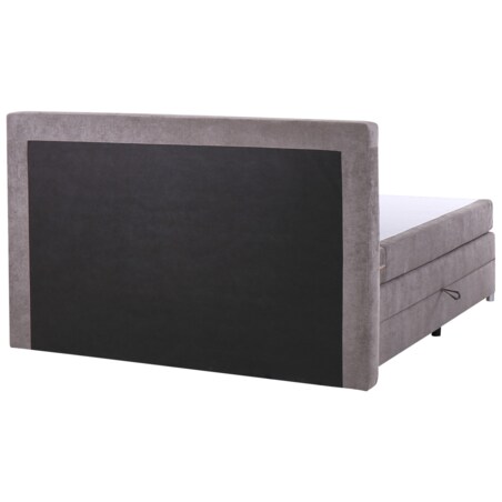 Łóżko kontynentalne z pojemnikami 180 x 200 cm beżowoszare MINISTER