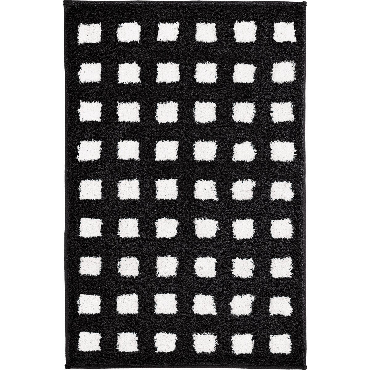 Kleine Wolke Boxes Dywanik łazienkowy czarny biały 60x90 cm antypoślizgowy