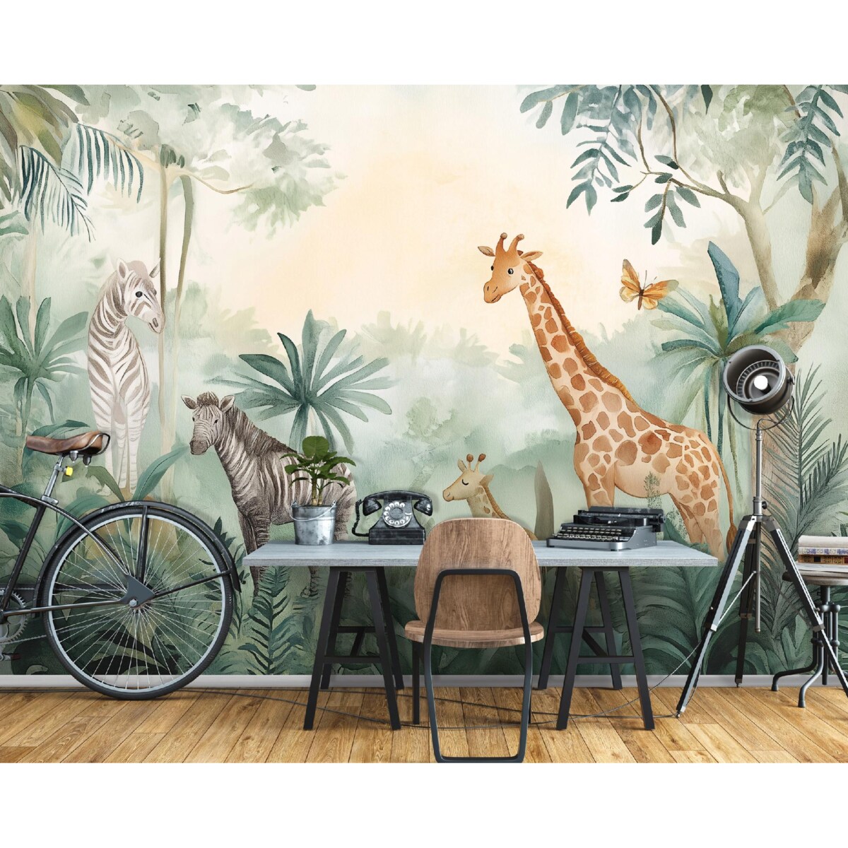 Fototapeta Dla Dzieci Na Flizelinie Zwierzęta Żyrafa Zielony 250x175