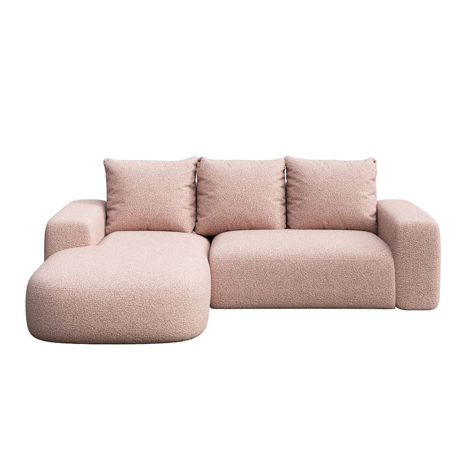 Monce Sofa narożna lewa pastelowy różowa