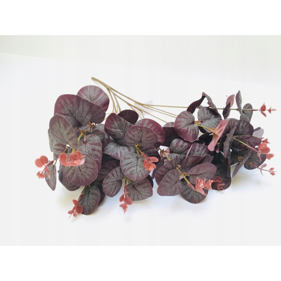 LIŚĆ GAŁĄZKA eukaliptus dodatek do stroika wiązanki sztuczna łodyga fiolet