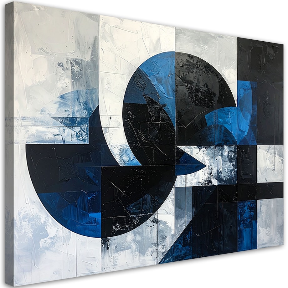 Obraz do salonu biura kuchni, Abstrakcyjne koła kształty niebieski
