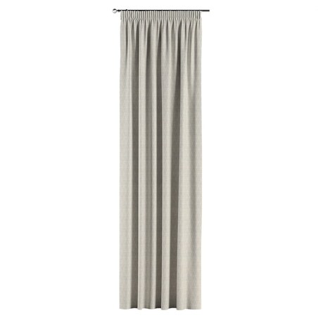 Zasłona na taśmie marszczącej 1 szt. 130x245 trójkąty na beżowo-lnianym tle