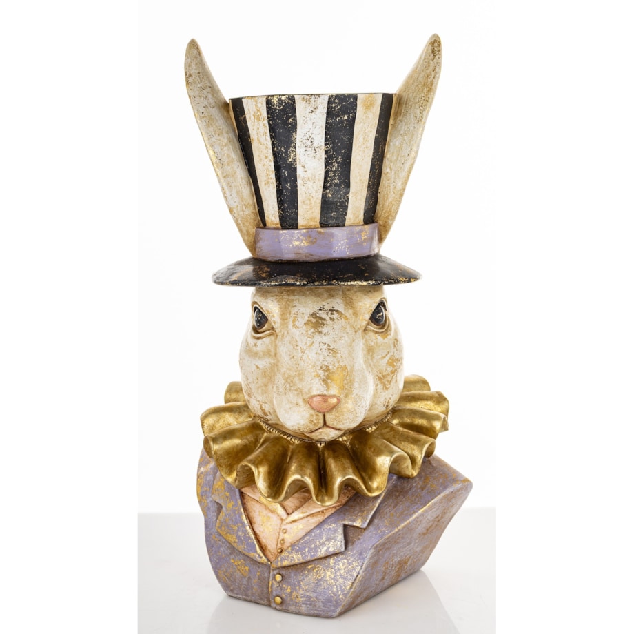 Figurka -popiersie królika 26,5x14x12 cm TORACE w cylindrze