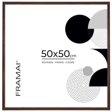 Brązowa ciemna ramka na zdjęcia 50x50 cm wisząca rama MDF z plexi klasyczna ramka kwadratowa