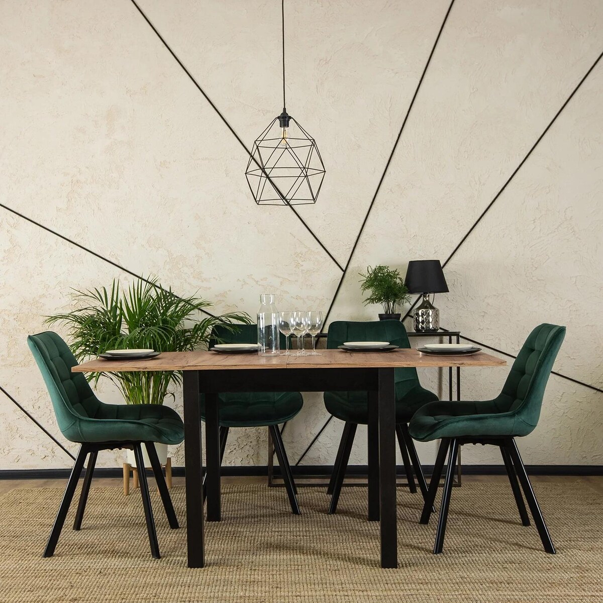 Krzesło Tapicerowane Welur Kuchenne Velvet Do Jadalni Salonu RICK Zielony