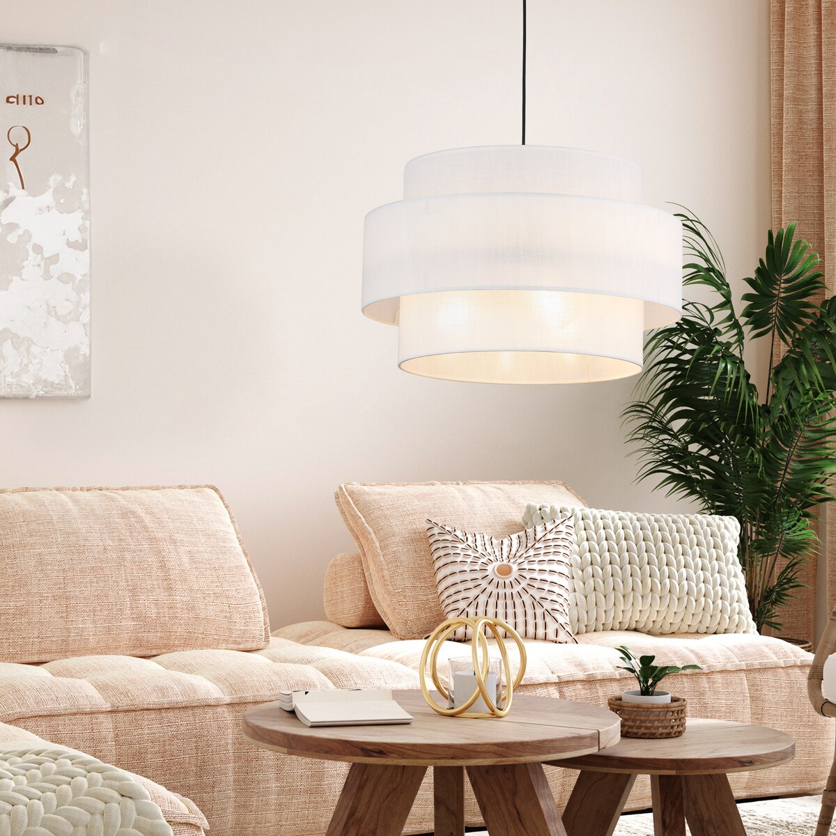 Lampa wisząca CALISTO WHITE 5363 TK Lighting biała 3xE27 regulowana do salonu i jadalni