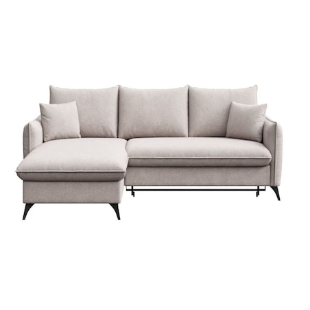 Brim Sofa narożna lewa z funkcją spania i pojemnikiem lewa jasnoszara