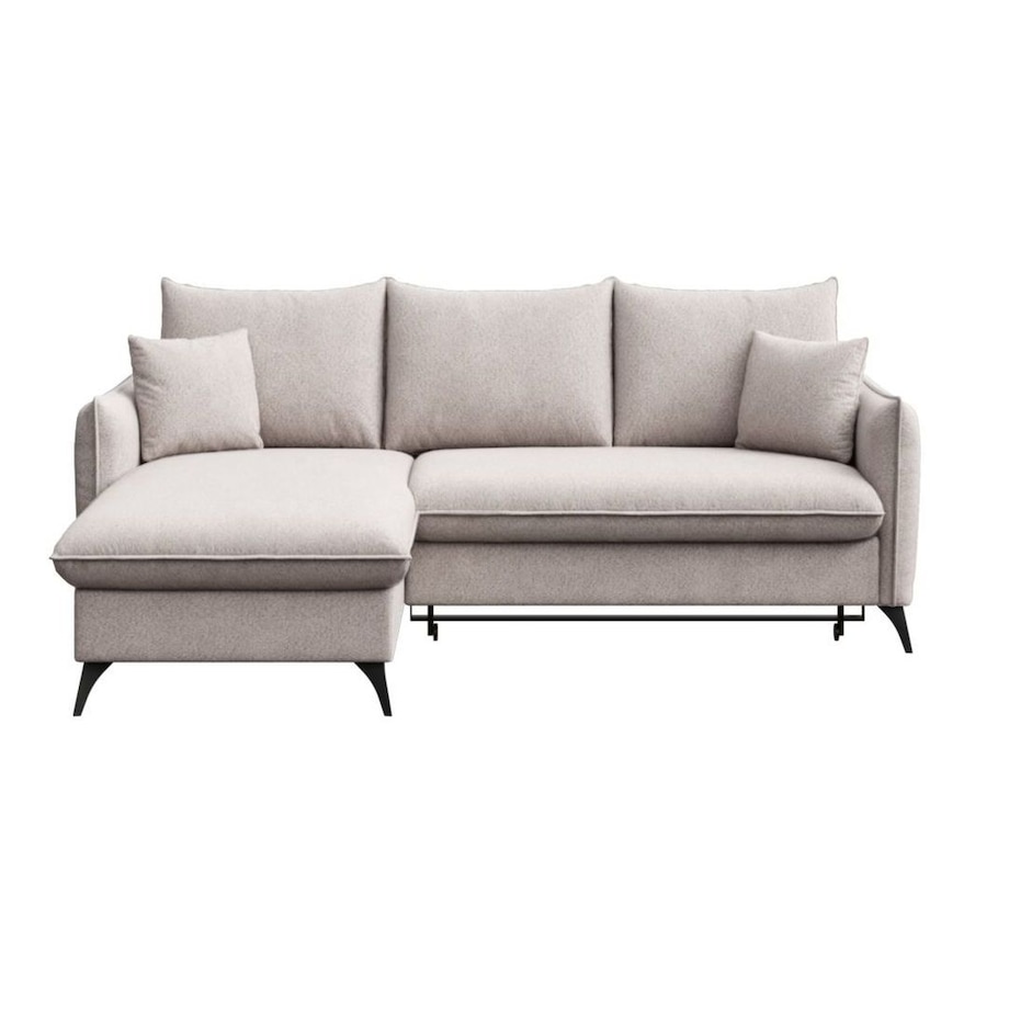 Brim Sofa narożna lewa z funkcją spania i pojemnikiem lewa jasnoszara