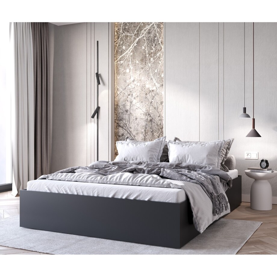 Łóżko do sypialni MOND 120x200 z materacem - czarne