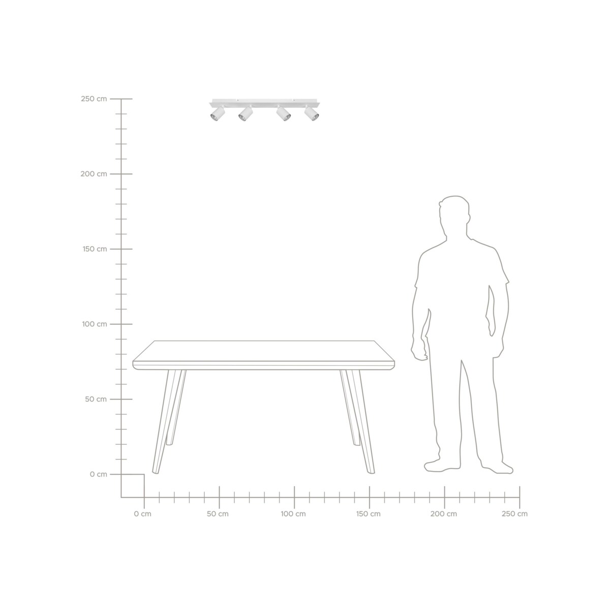 Lampa sufitowa 4-punktowa metalowa biała TIGRIS